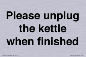 Please unplug the kettle when finished